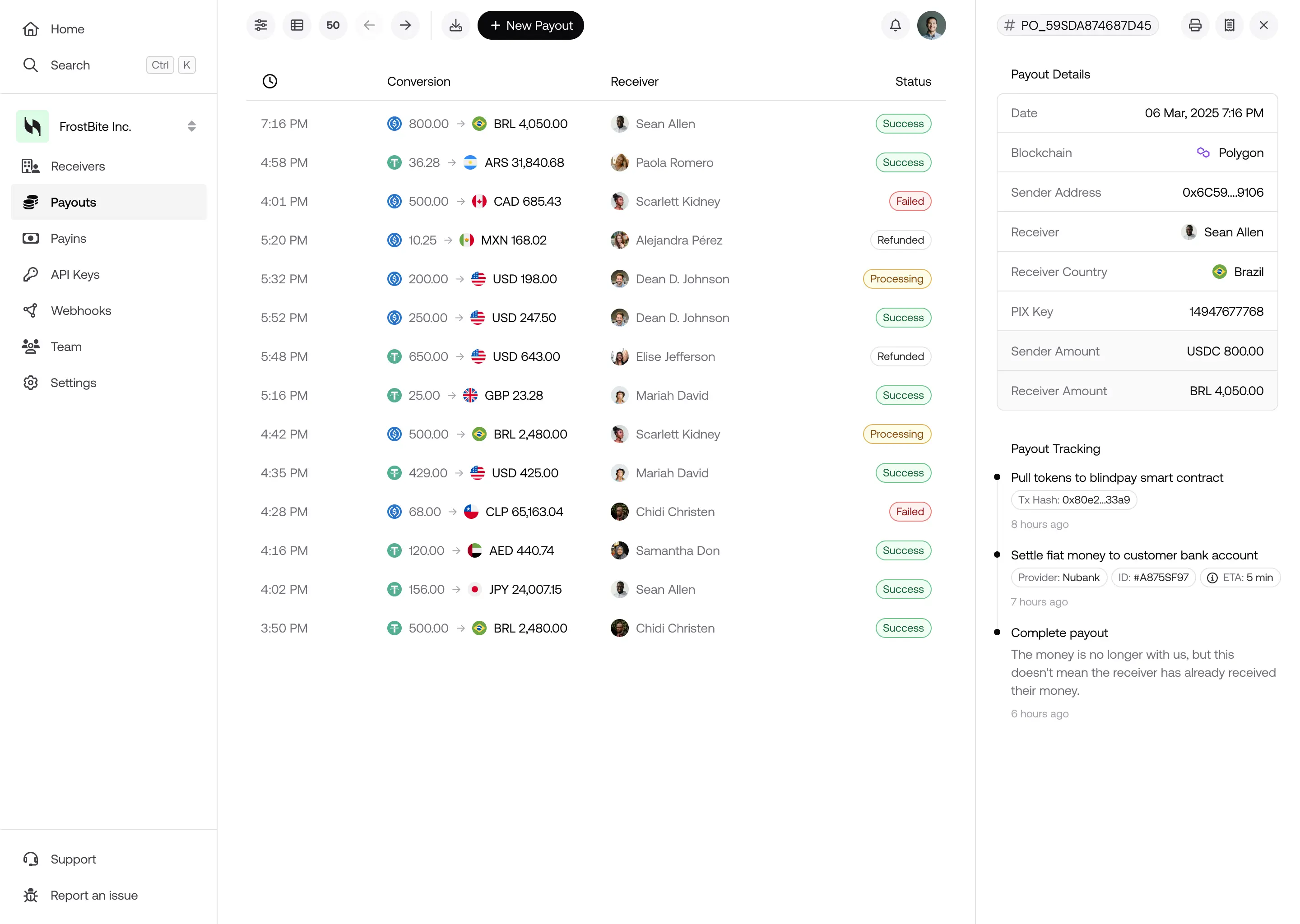 BlindPay Feature Screenshot
